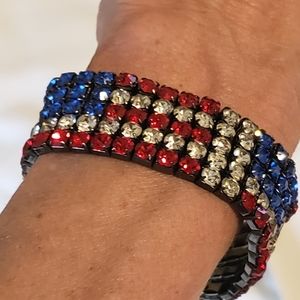 American Flag Crystal Bracelet